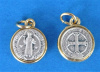 St. Benedict Round Medal with Gold Tone Trim